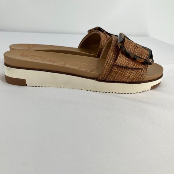 Sam Edelman Ariane Slide Sandal - Cuoio Weave Size 11 Exaggerated Buckle - Picture 6 of 13